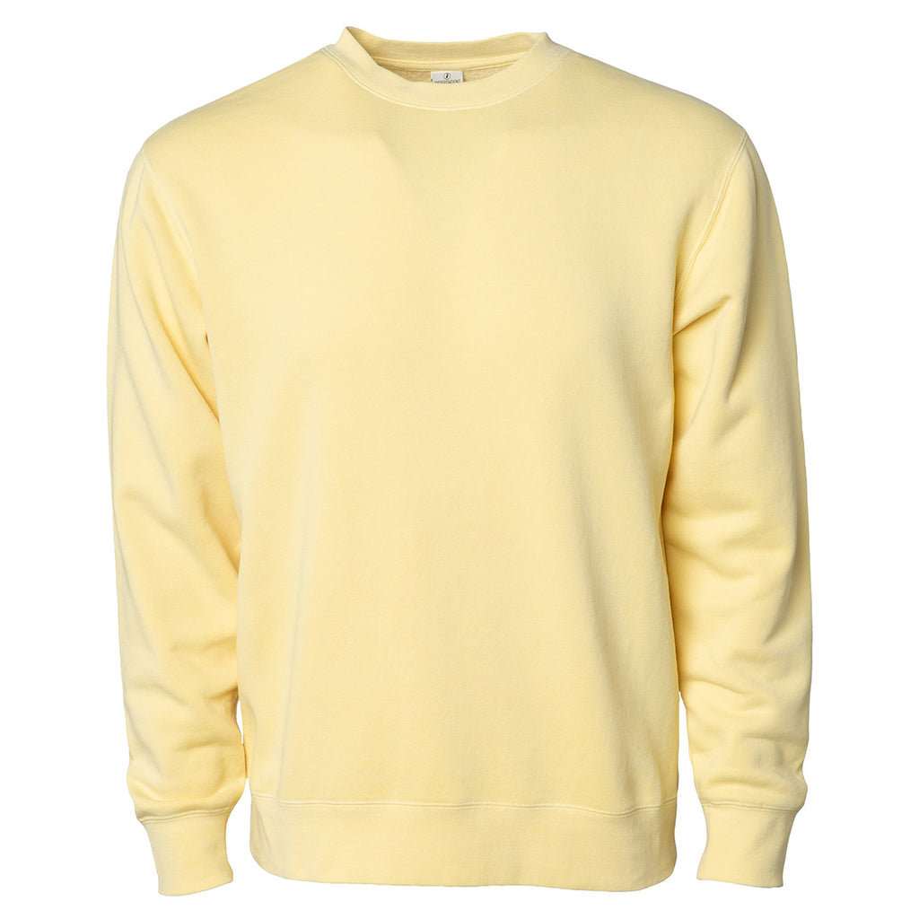 Independent Trading Unisex Midweight Pigment Dyed Crew Neck - Yellow