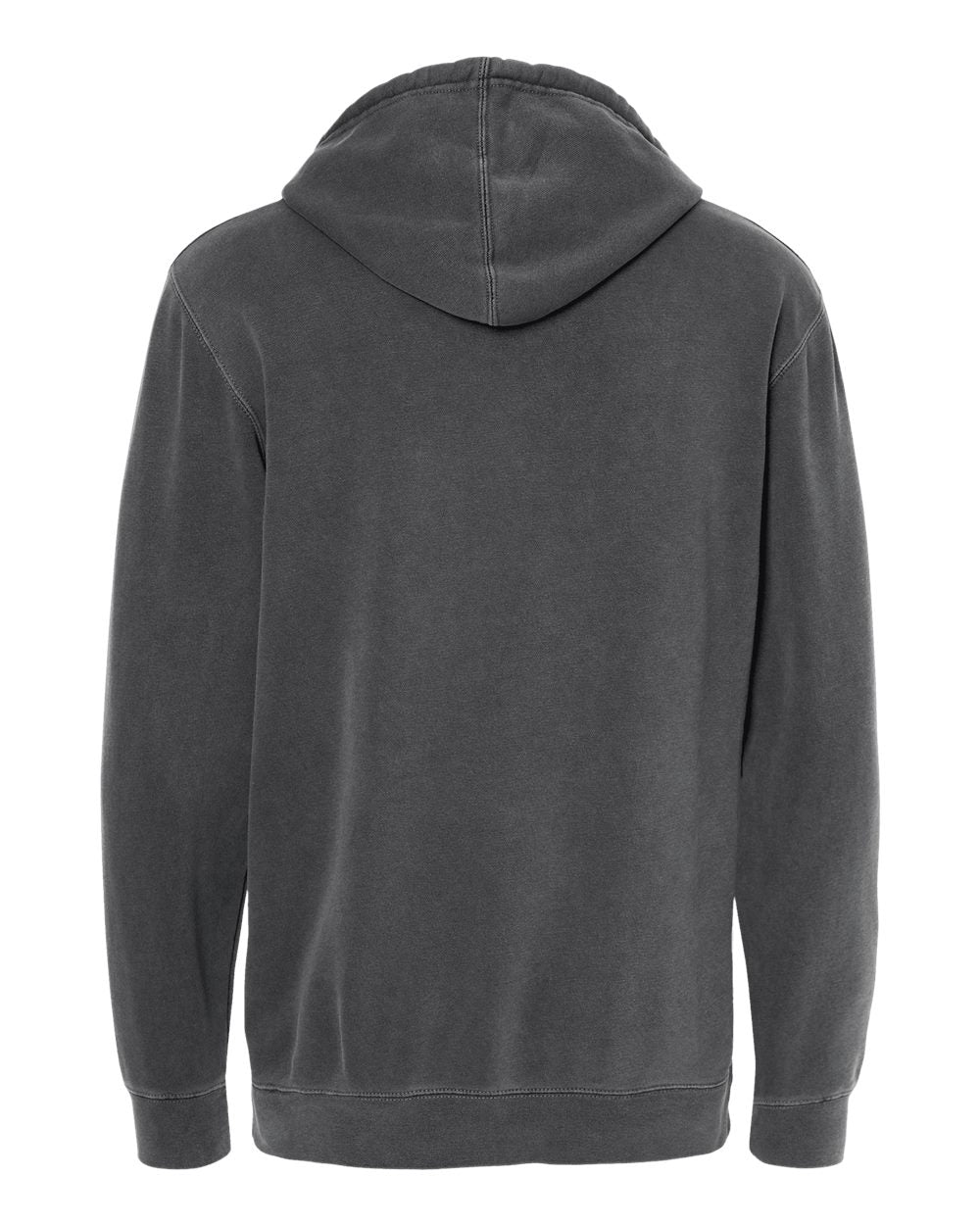 Independent Trading Unisex Midweight Pigment Dyed Hoodie - Black - Back
