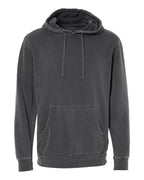 Independent Trading Unisex Midweight Pigment Dyed Hoodie - Black - Front