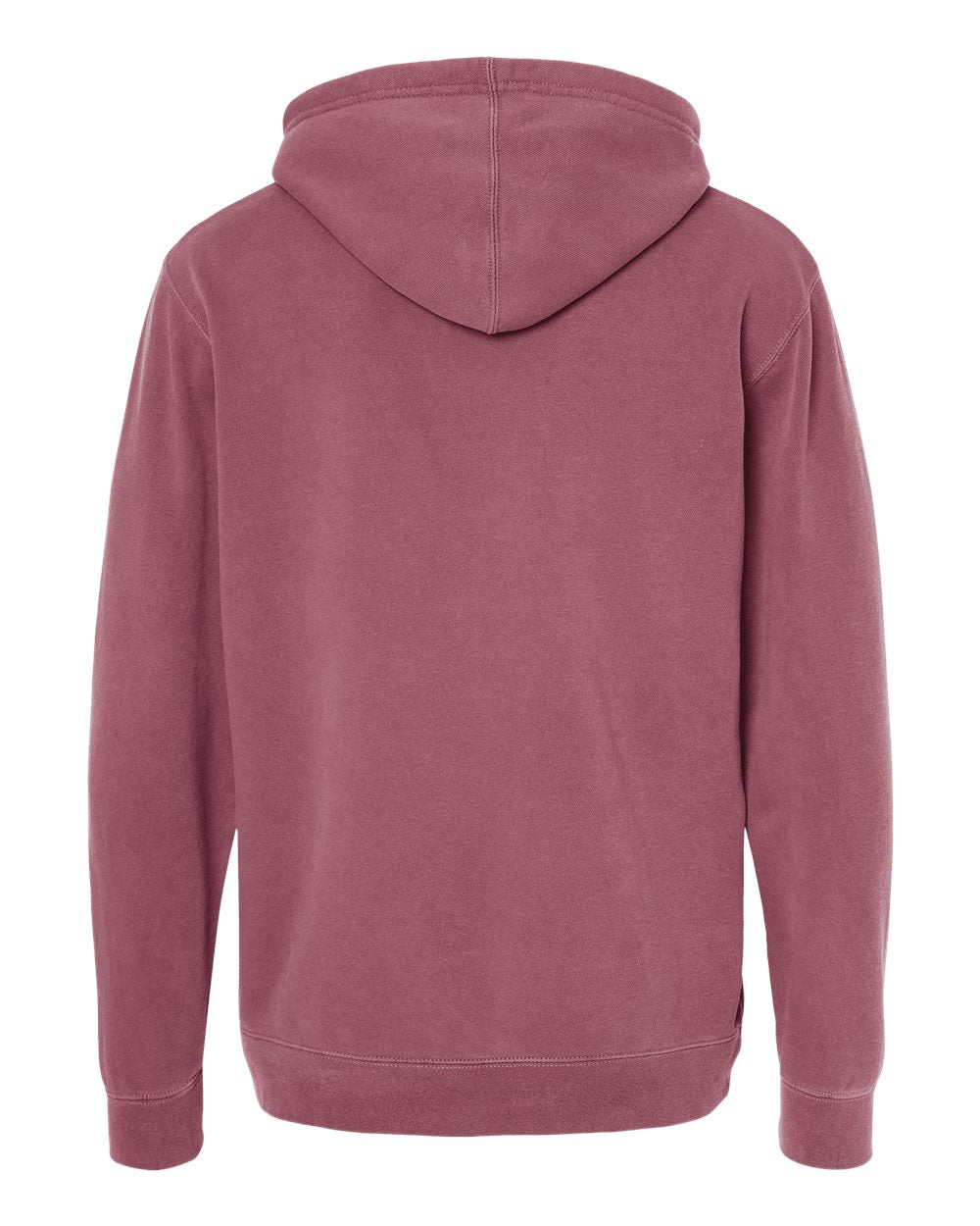 Independent Trading Unisex Midweight Pigment Dyed Hoodie - Maroon - Back