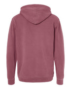 Independent Trading Unisex Midweight Pigment Dyed Hoodie - Maroon - Back