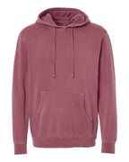 Independent Trading Unisex Midweight Pigment Dyed Hoodie - Maroon - FRont