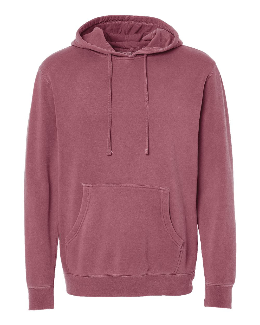Independent Trading Unisex Midweight Pigment Dyed Hoodie - Maroon - FRont