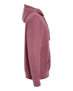 Independent Trading Unisex Midweight Pigment Dyed Hoodie - Maroon - Side