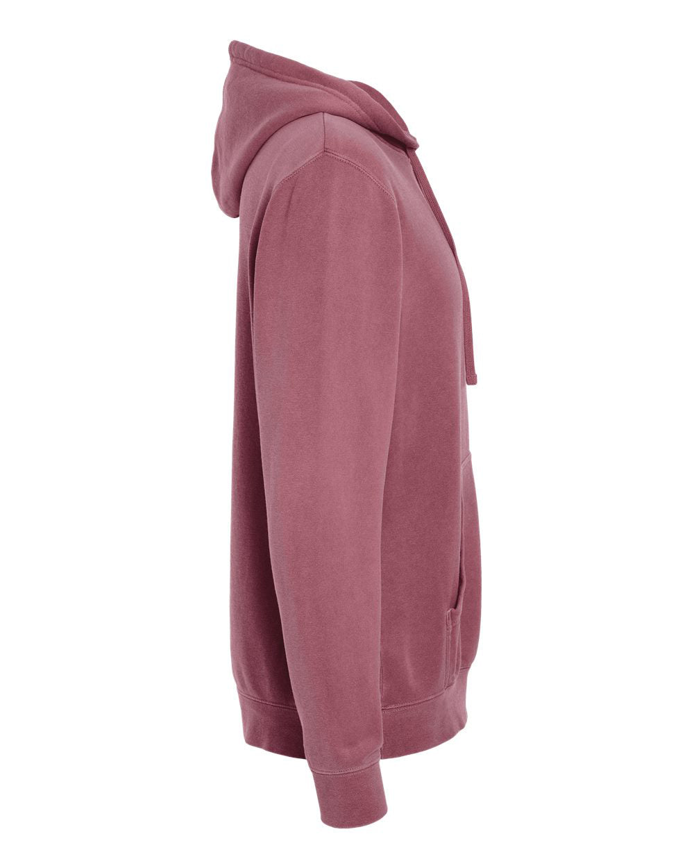 Independent Trading Unisex Midweight Pigment Dyed Hoodie - Maroon - Side