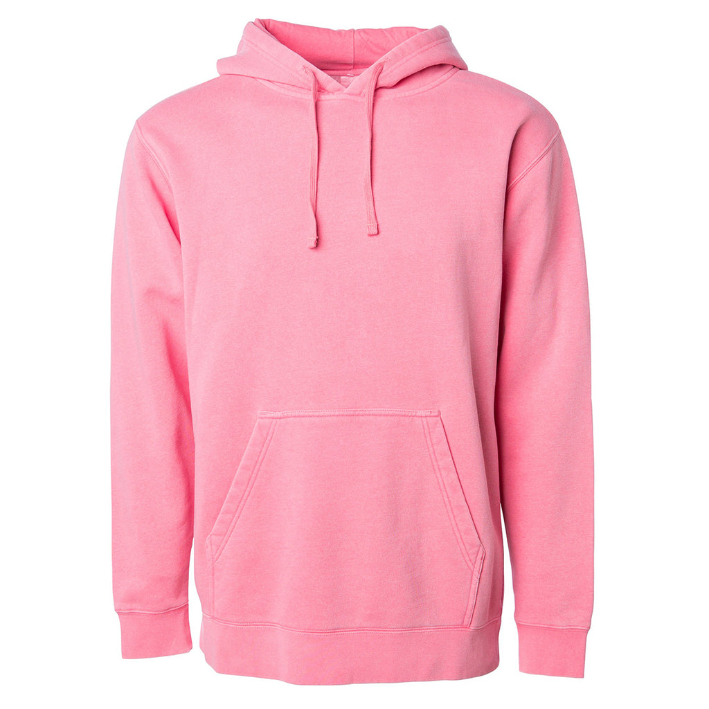 Independent Trading Unisex Midweight Pigment Dyed Hoodie - Pink
