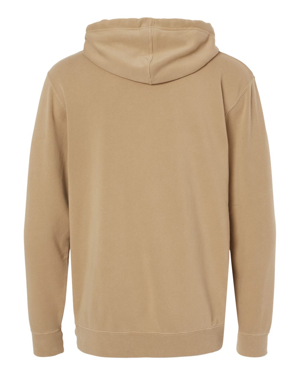 Independent Trading Unisex Midweight Pigment Dyed Hoodie - Sandstone - Back
