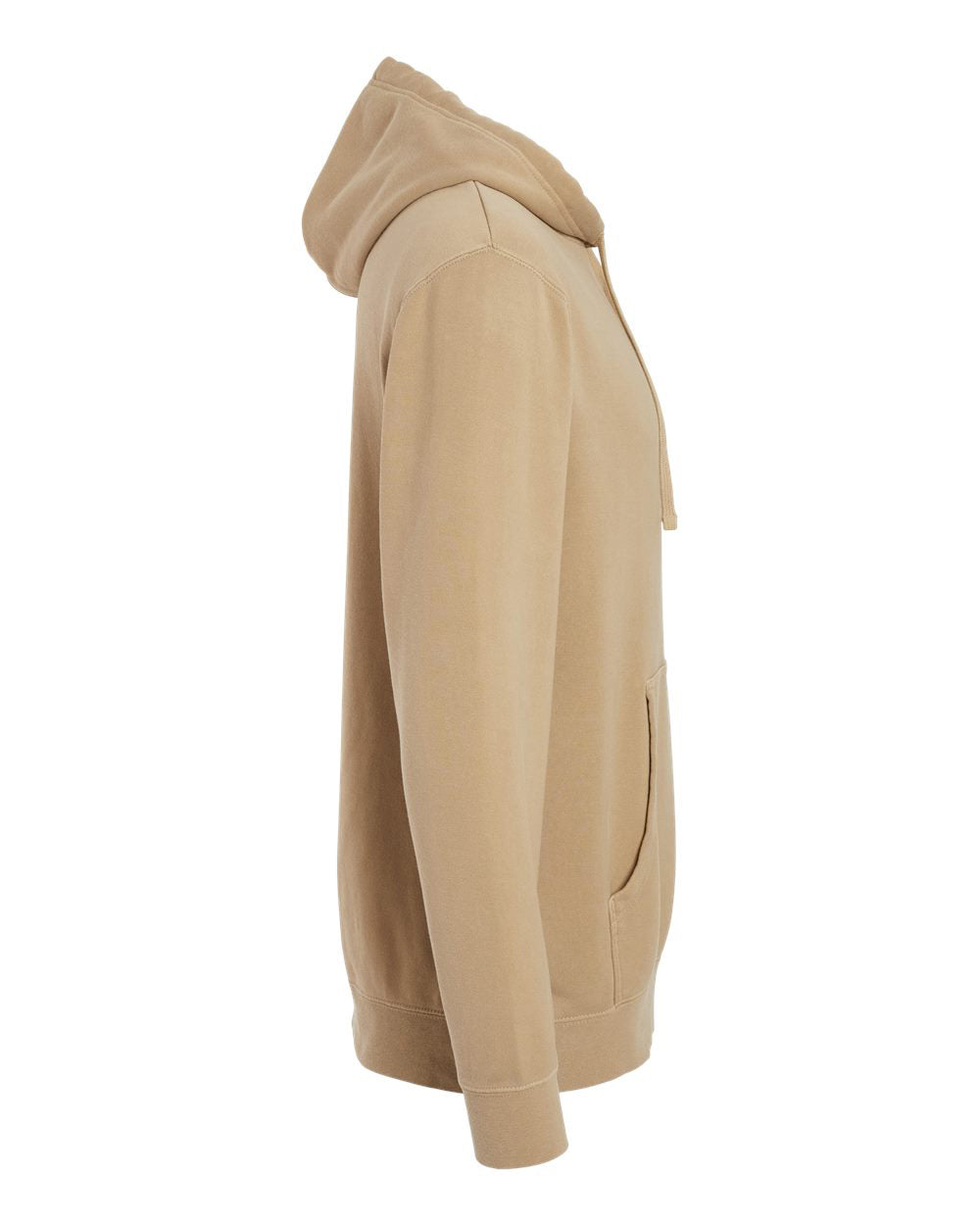 Independent Trading Unisex Midweight Pigment Dyed Hoodie - Sandstone - Side