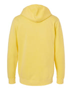 Independent Trading Unisex Midweight Pigment Dyed Hoodie - Yellow - Back