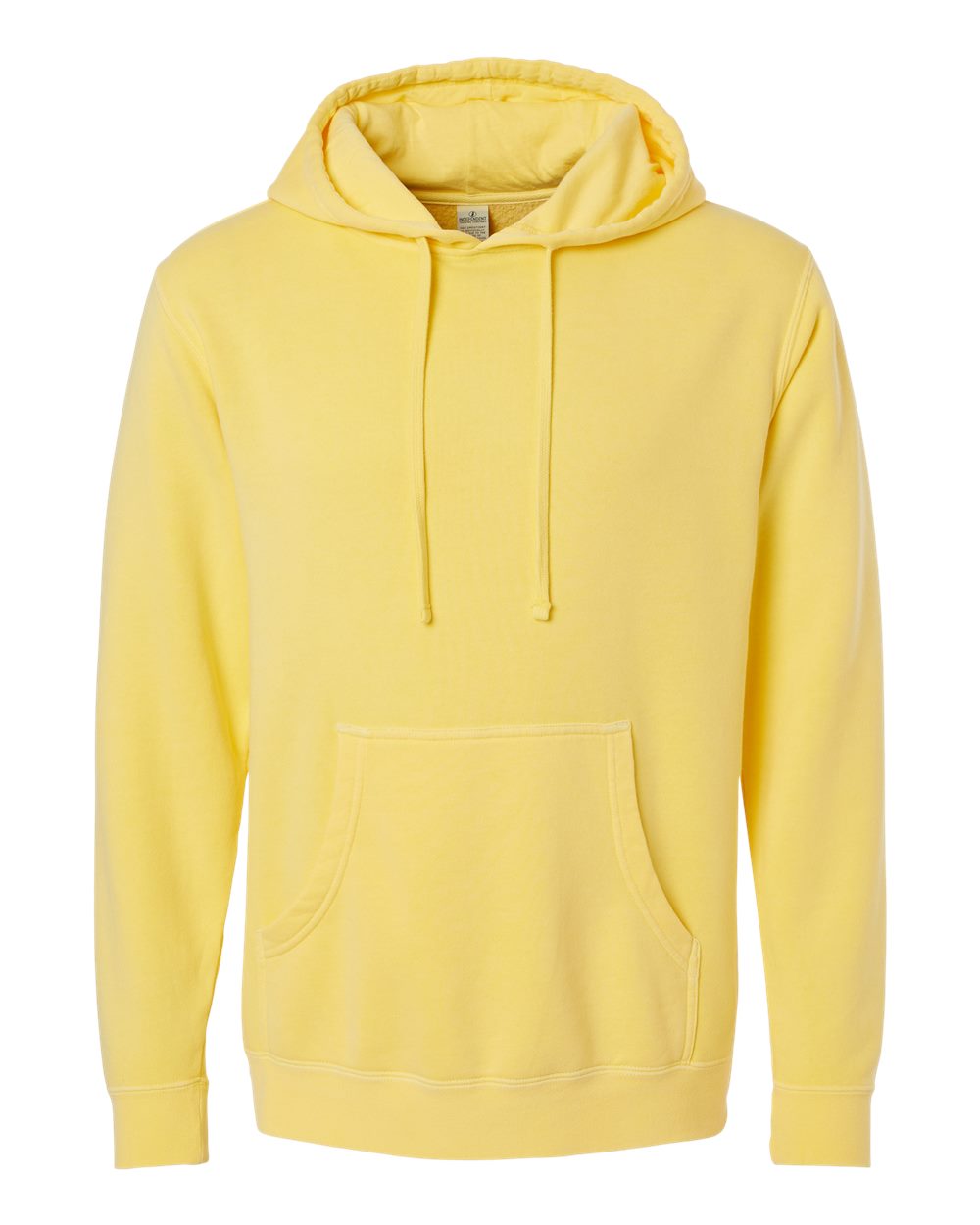 Independent Trading Unisex Midweight Pigment Dyed Hoodie - Yellow - Front