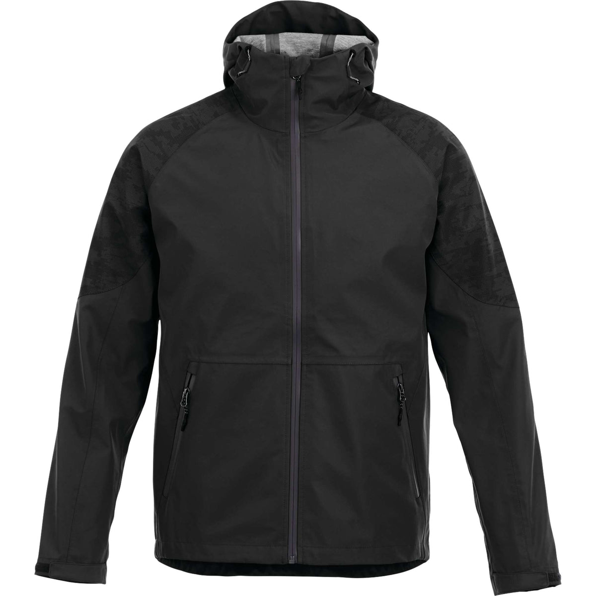 Index Waterproof Softshell Rain Jacket for Men Debossing - Black - Back Flat 2