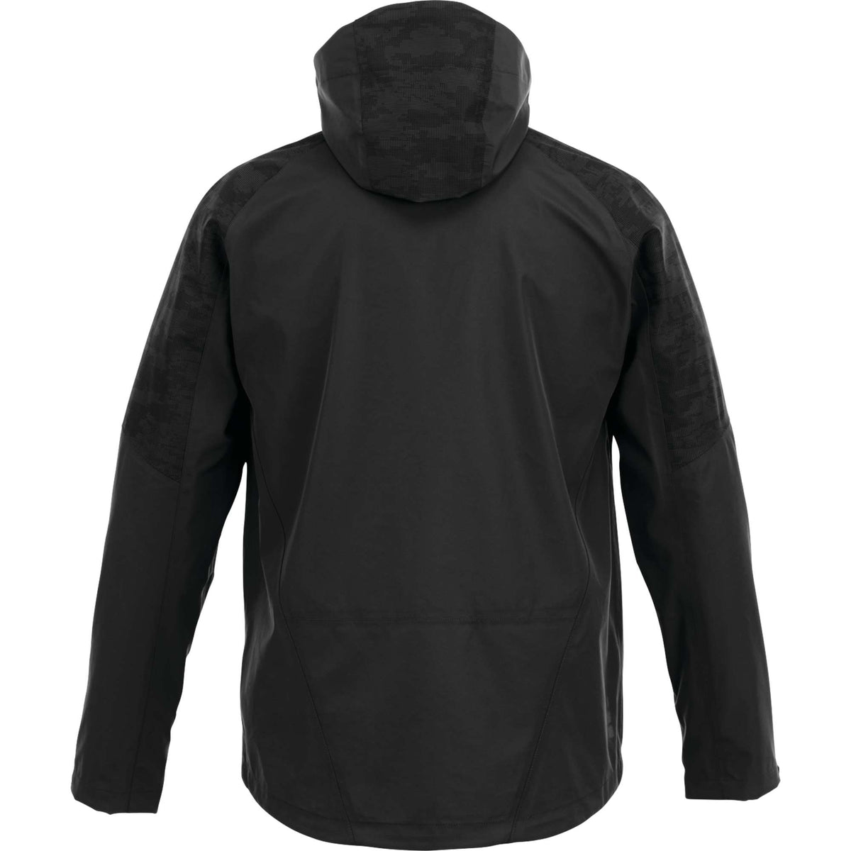 Index Waterproof Softshell Rain Jacket for Men Debossing - Black - Back Flat
