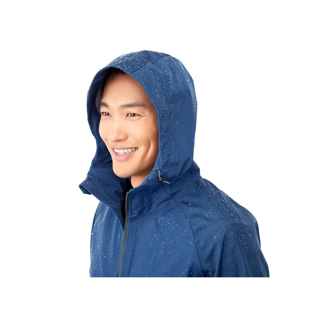 Index Waterproof Softshell Rain Jacket for Men Laser Engraving - New Royal - On Model 3