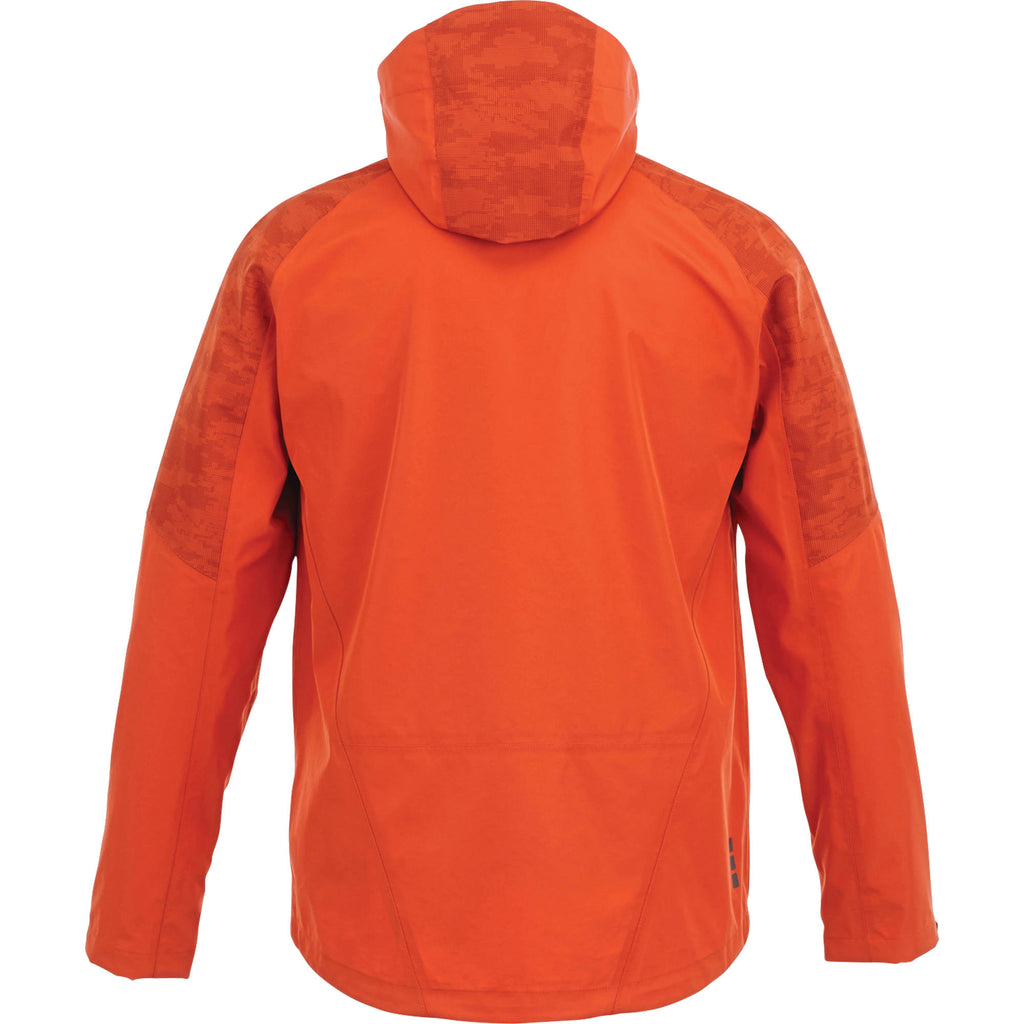 Index Waterproof Softshell Rain Jacket for Men Laser Engraving - Saffron - Back Flat
