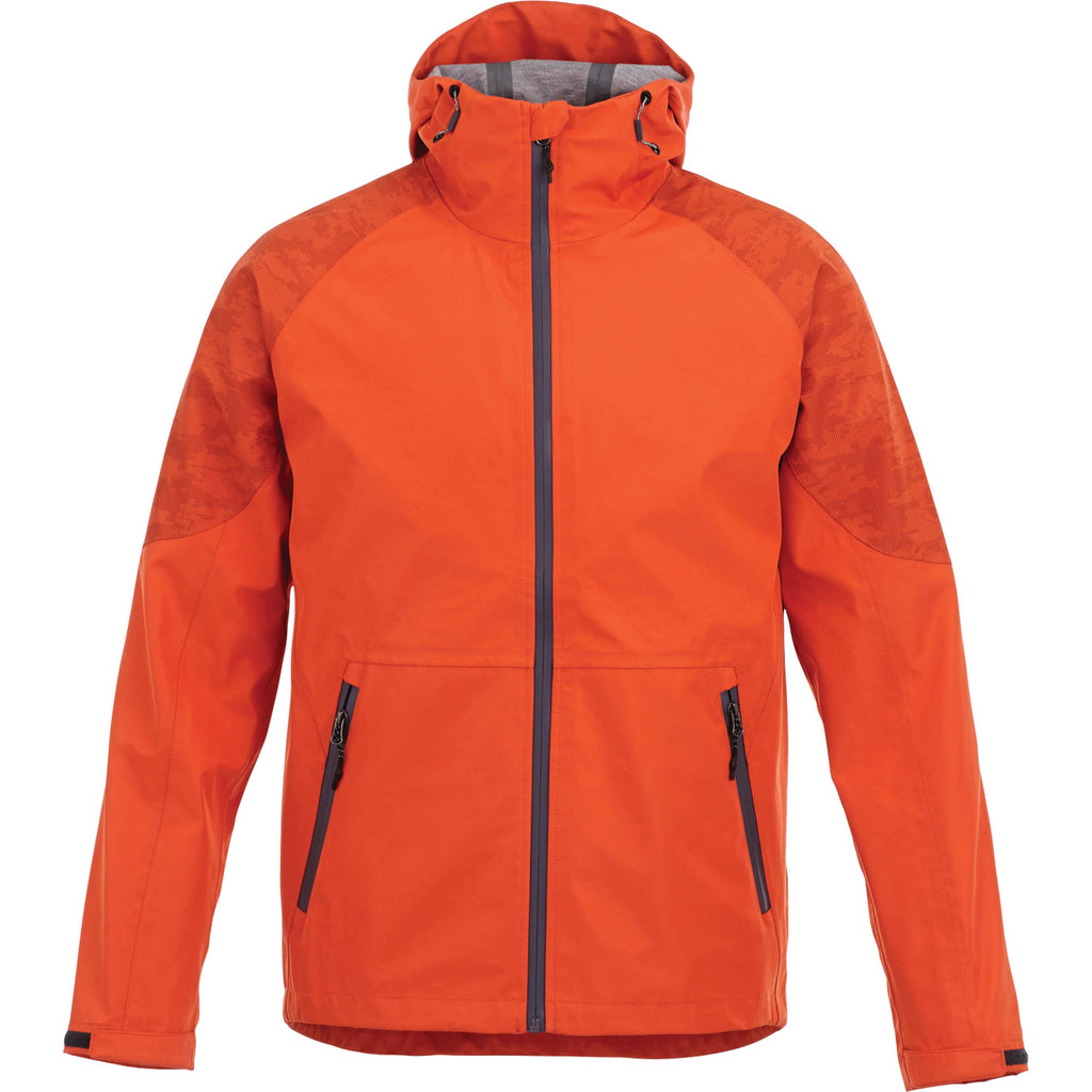 Index Waterproof Softshell Rain Jacket for Men Laser Engraving - Saffron - Front Flat