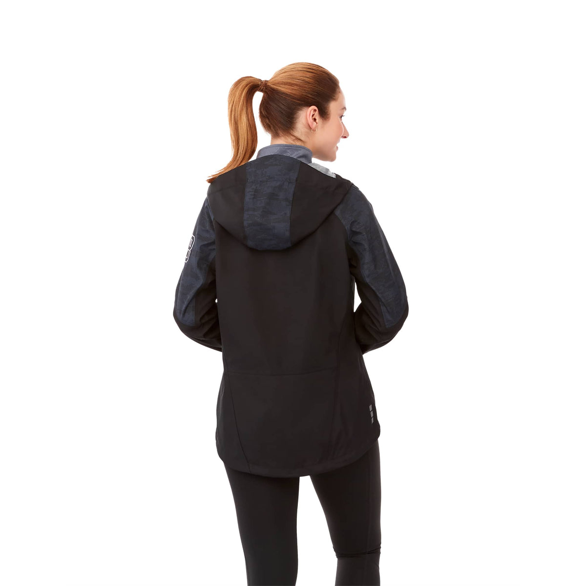 Index Waterproof Softshell Rain Jacket for Women Debossing - Black - Back On Model