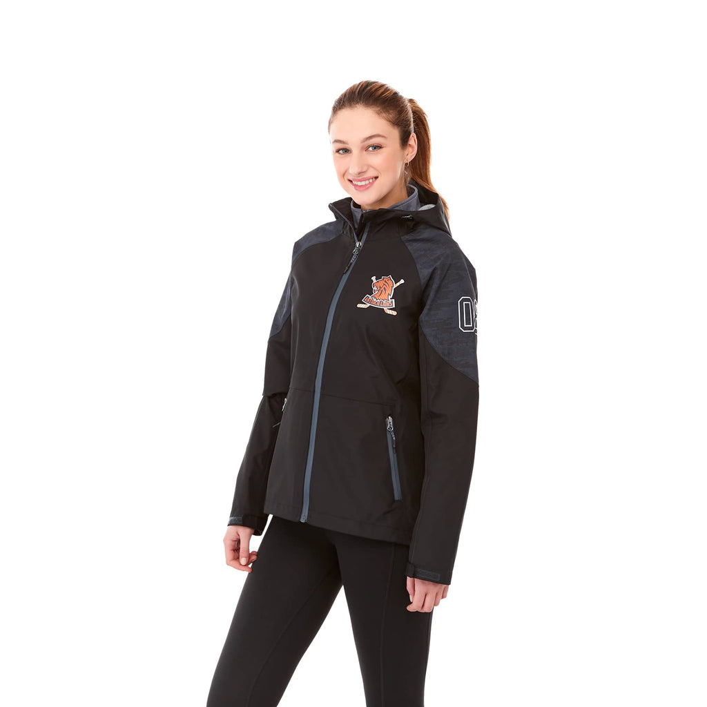 Index Waterproof Softshell Rain Jacket for Women Debossing - Black - On Model 2