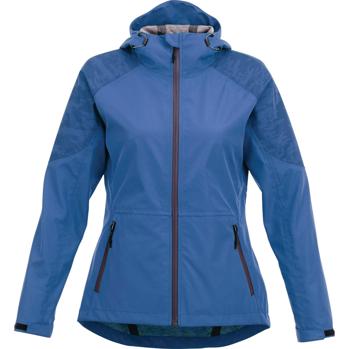 Index Waterproof Softshell Rain Jacket for Women Laser Engraving - New Royal - Front Flat