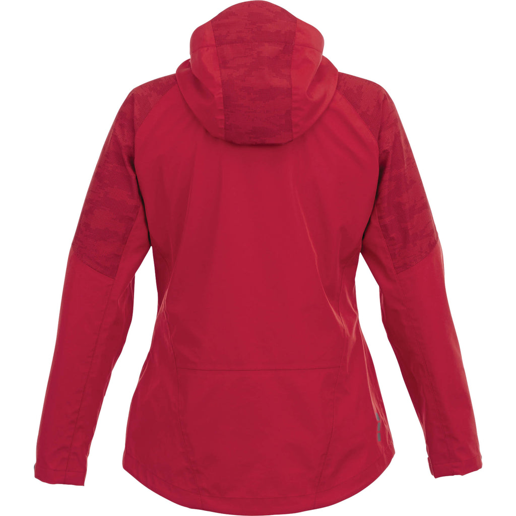 Index Waterproof Softshell Rain Jacket for Women Laser Engraving - Vintage Red - Back Flat