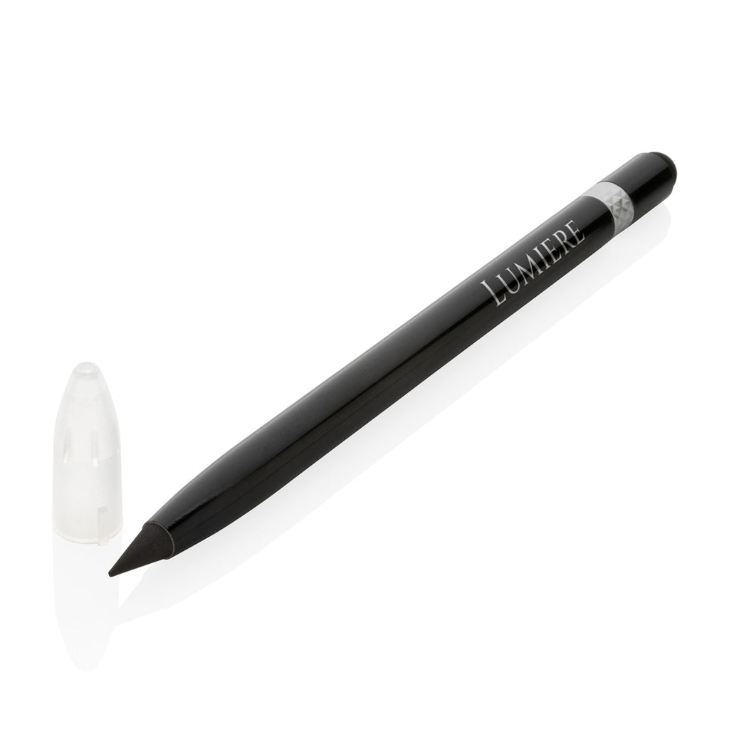 Inkless Aluminum Pen with Eraser Laser Engraving - Black - View 3