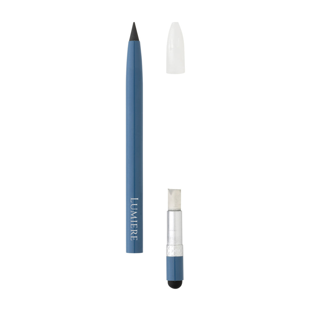 Inkless Aluminum Pen with Eraser Laser Engraving - Blue - View 2