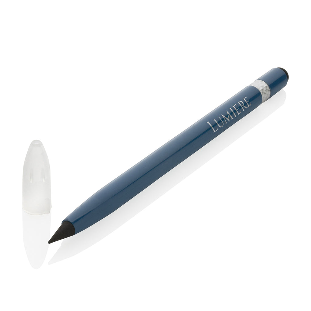 Inkless Aluminum Pen with Eraser Laser Engraving - Blue - View 3