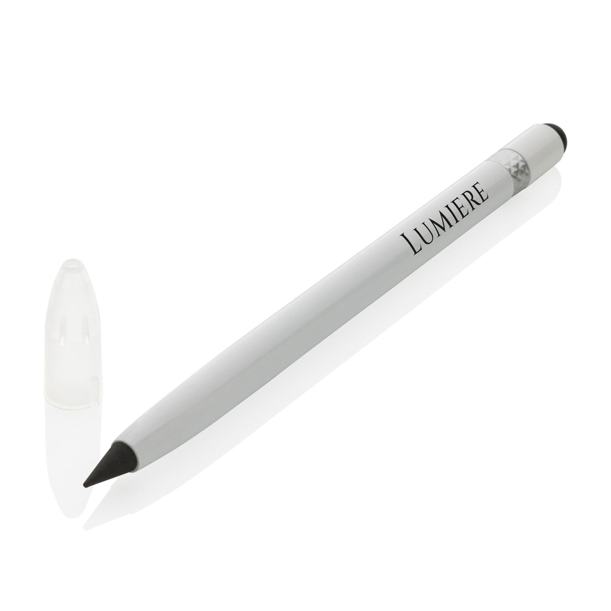Inkless Aluminum Pen with Eraser Laser Engraving - White - View 3