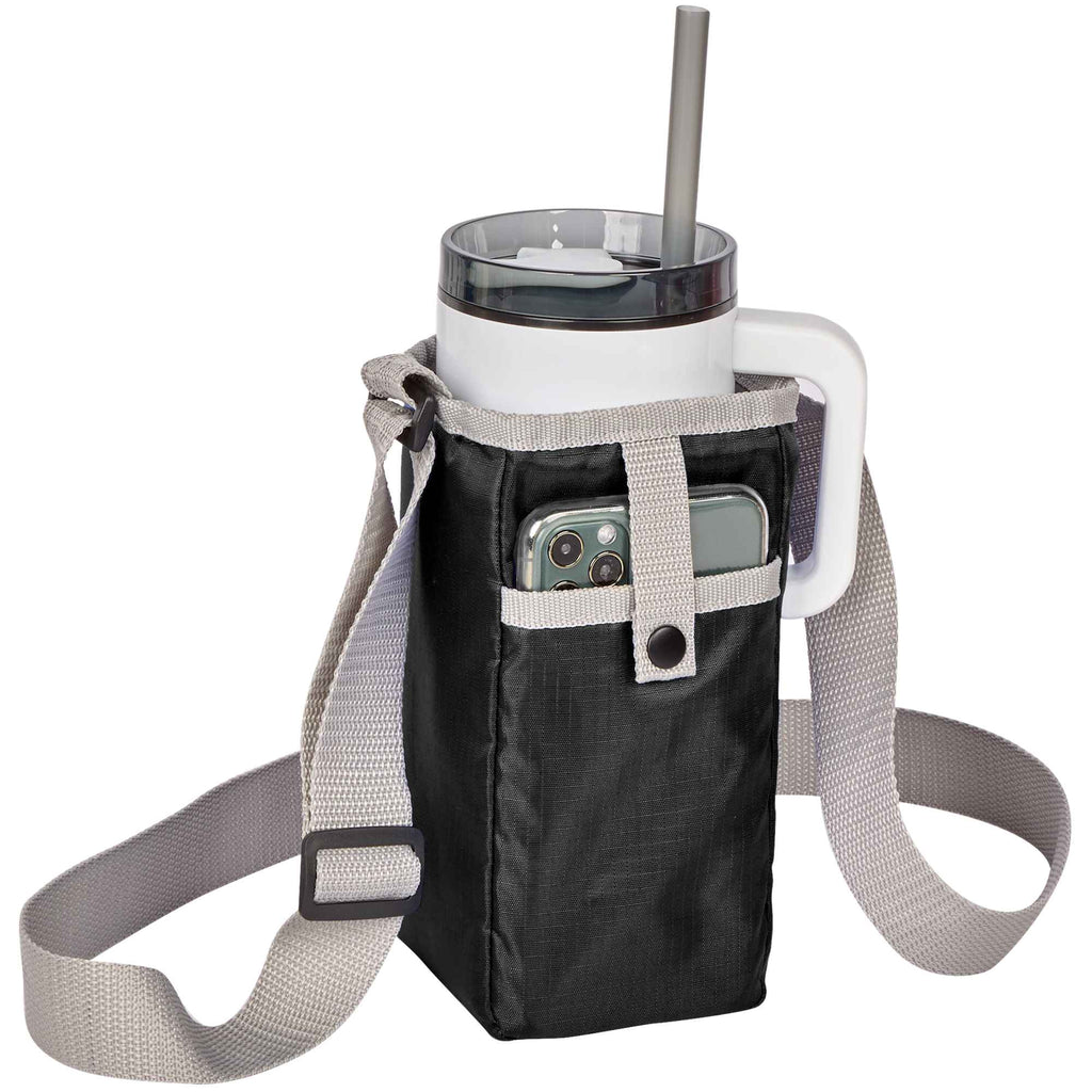 Insulated Bottle Sling for 40 oz Bottles - Black - Propped