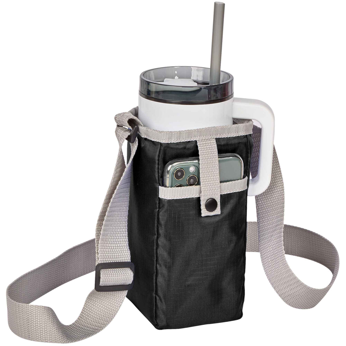 Insulated Bottle Sling for 40 oz Bottles - Black - Propped