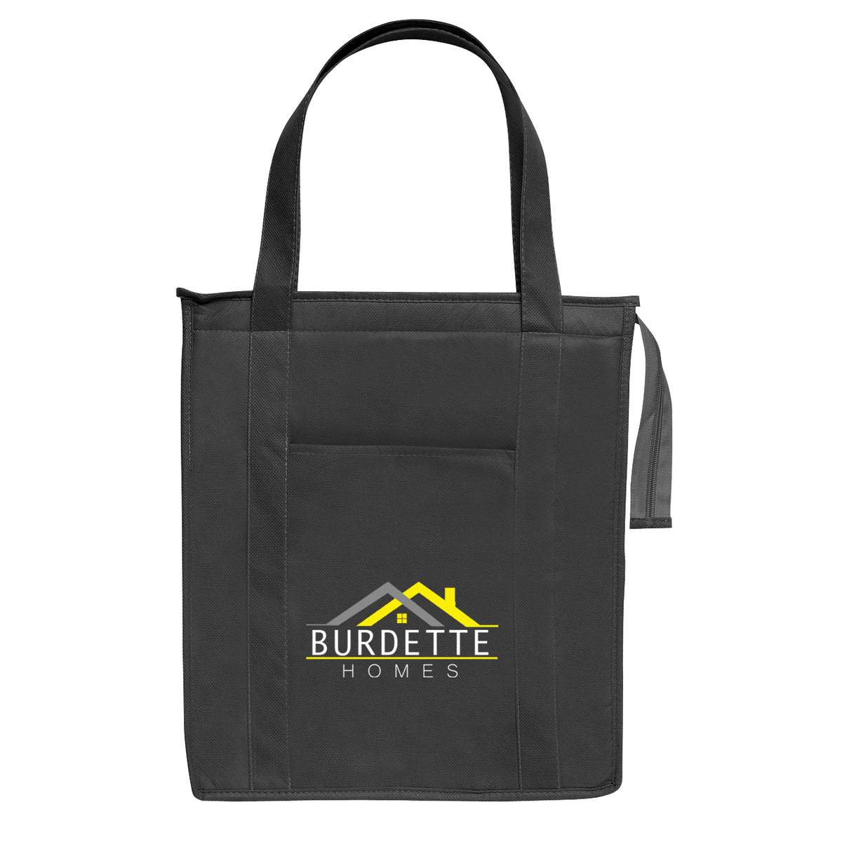 Insulated Shopper Tote Bag, Non-Woven - Black - Colorbrite