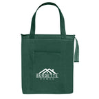 Insulated Shopper Tote Bag, Non-Woven - Forest Green - Silk Screen