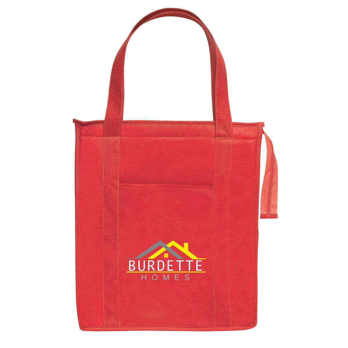 Insulated Shopper Tote Bag, Non-Woven - Red - Colorbrite