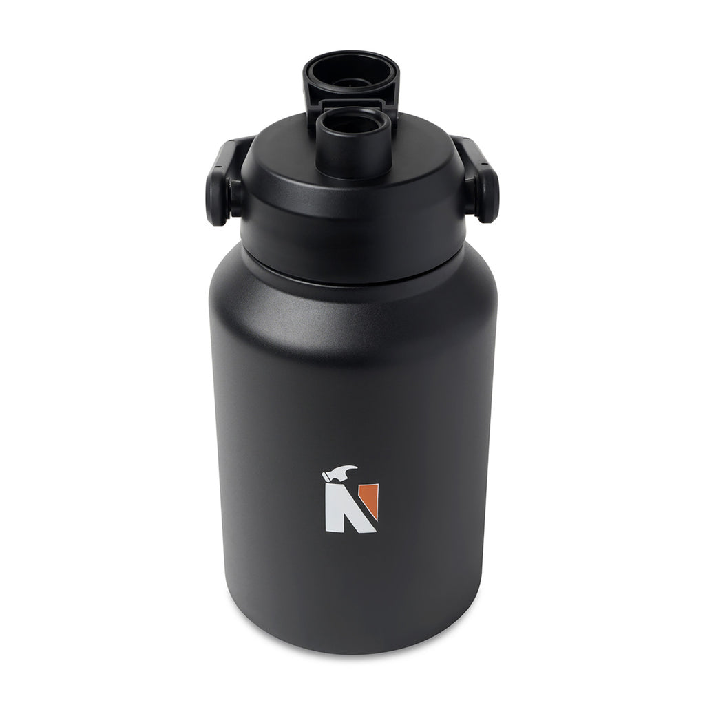 Insulated Stainless Steel Jobsite Jug, 64 oz Laser Engraving - Black - View 2