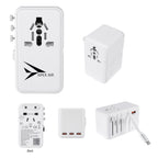 International Travel Adapter and Charging Cable, 35W - White - Silk Screen