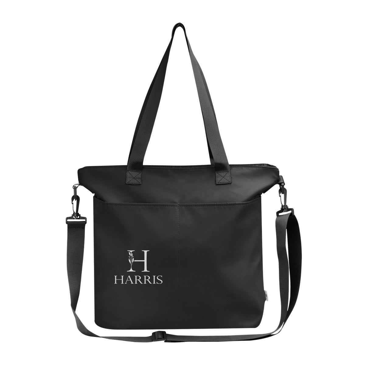 Intrepid Laptop Tote Bag in Recycled PET - Black - Silk Screen