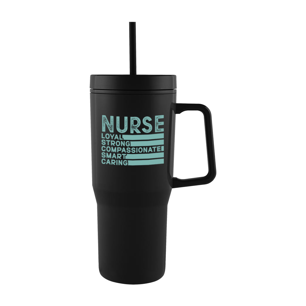 Intrepid Recycled Double Wall Tumbler, 28 oz - Black - Silk Screen