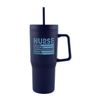 Intrepid Recycled Double Wall Tumbler, 28 oz - Navy - Silk Screen