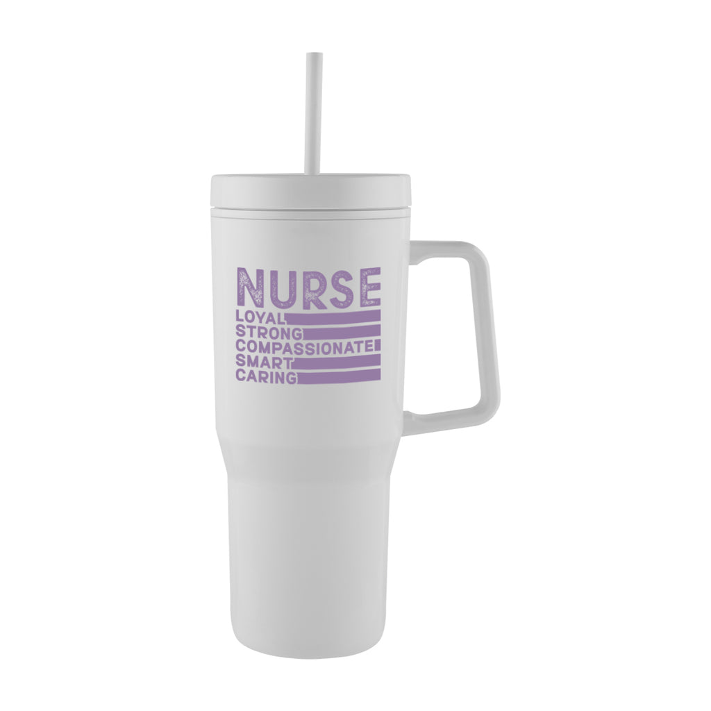 Intrepid Recycled Double Wall Tumbler, 28 oz - White - Silk Screen