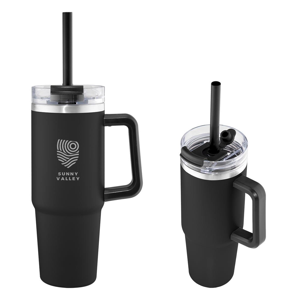 Intrepid Recycled Stainless Steel Tumbler, 30 oz - Black - Laser Engraving