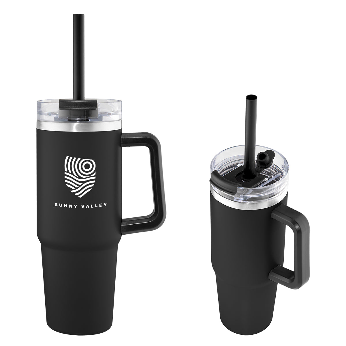 Intrepid Recycled Stainless Steel Tumbler, 30 oz - Black - Silk Screen