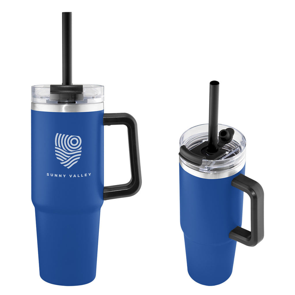 Intrepid Recycled Stainless Steel Tumbler, 30 oz Laser Engraving - Blue - Silk Screen