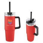 Intrepid Recycled Stainless Steel Tumbler, 30 oz Laser Engraving - Red - Colorbrite