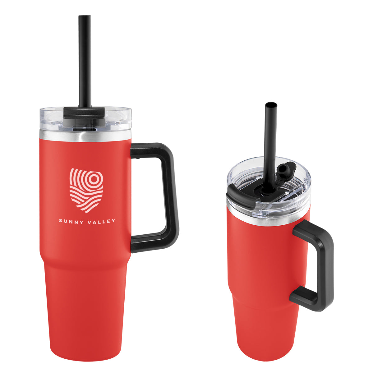 Intrepid Recycled Stainless Steel Tumbler, 30 oz - Red - Silk Screen