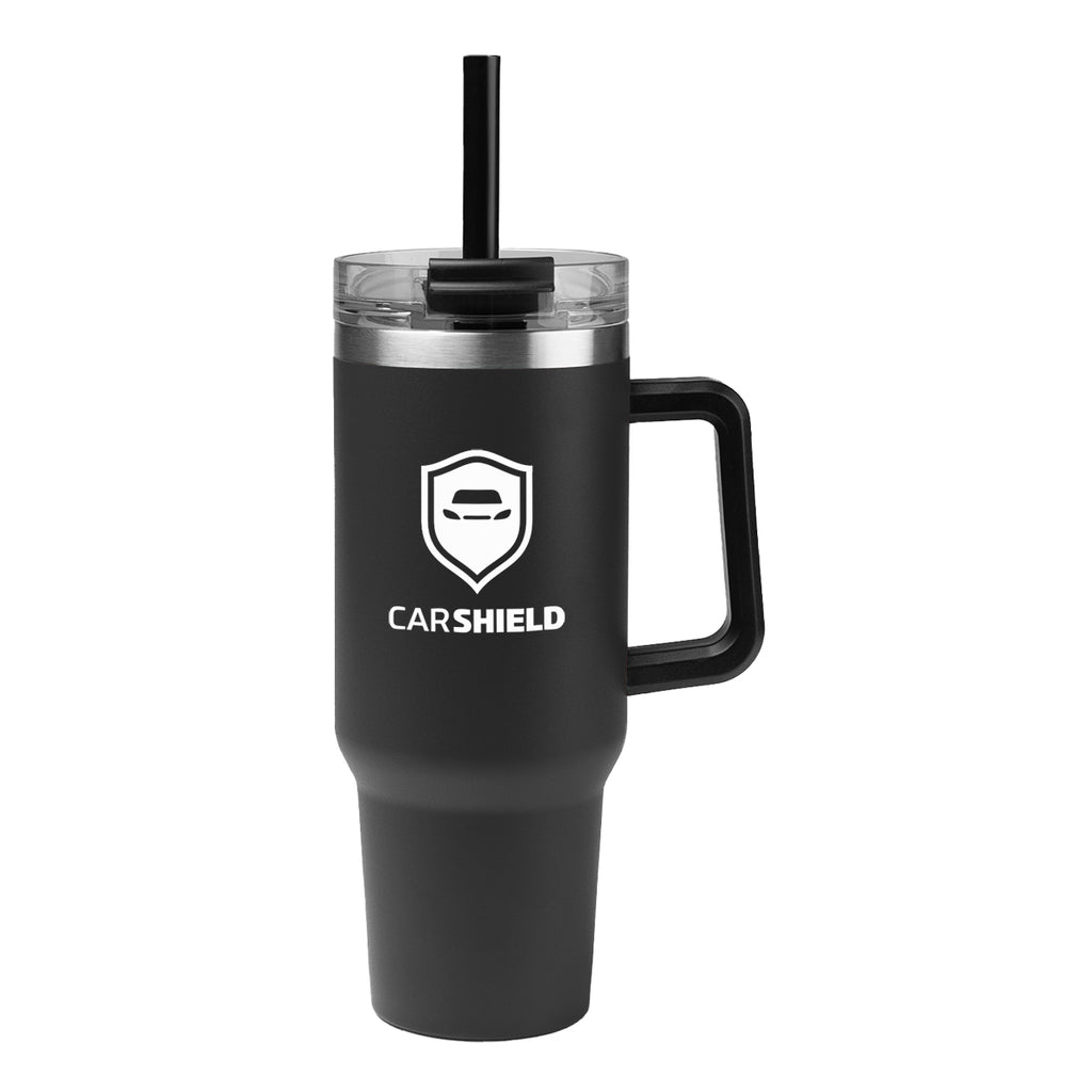 Intrepid Recycled Stainless Steel Tumbler, 40 oz - Black - Silk Screen