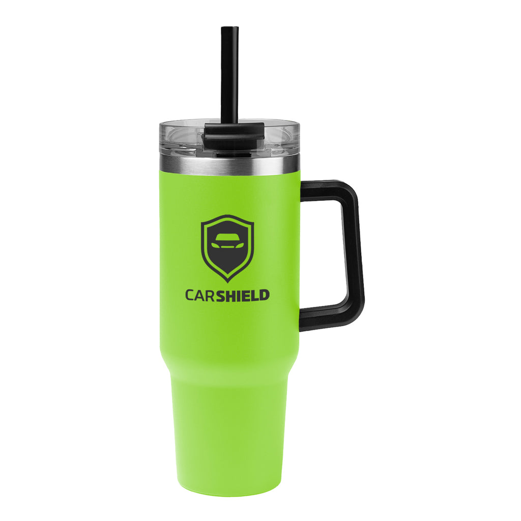 Intrepid Recycled Stainless Steel Tumbler, 40 oz - Lime Green - Silk Screen