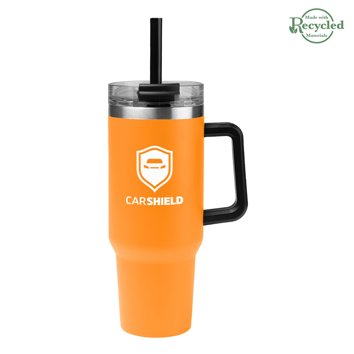 Intrepid Recycled Stainless Steel Tumbler, 40 oz - Orange - Silk Screen