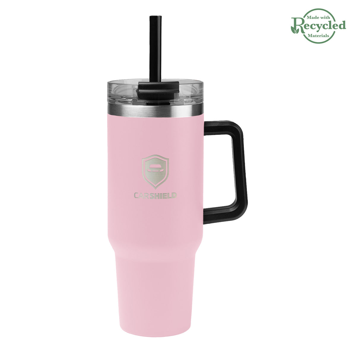 Intrepid Recycled Stainless Steel Tumbler, 40 oz - Pink - Laser Engraving