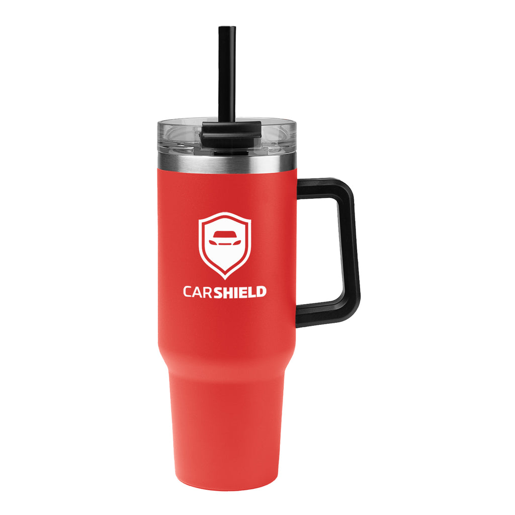 Intrepid Recycled Stainless Steel Tumbler, 40 oz - Red - Silk Screen
