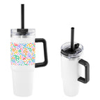 Intrepid Recycled Stainless Steel Tumbler in Full Color, 30 oz - White - Megabrite