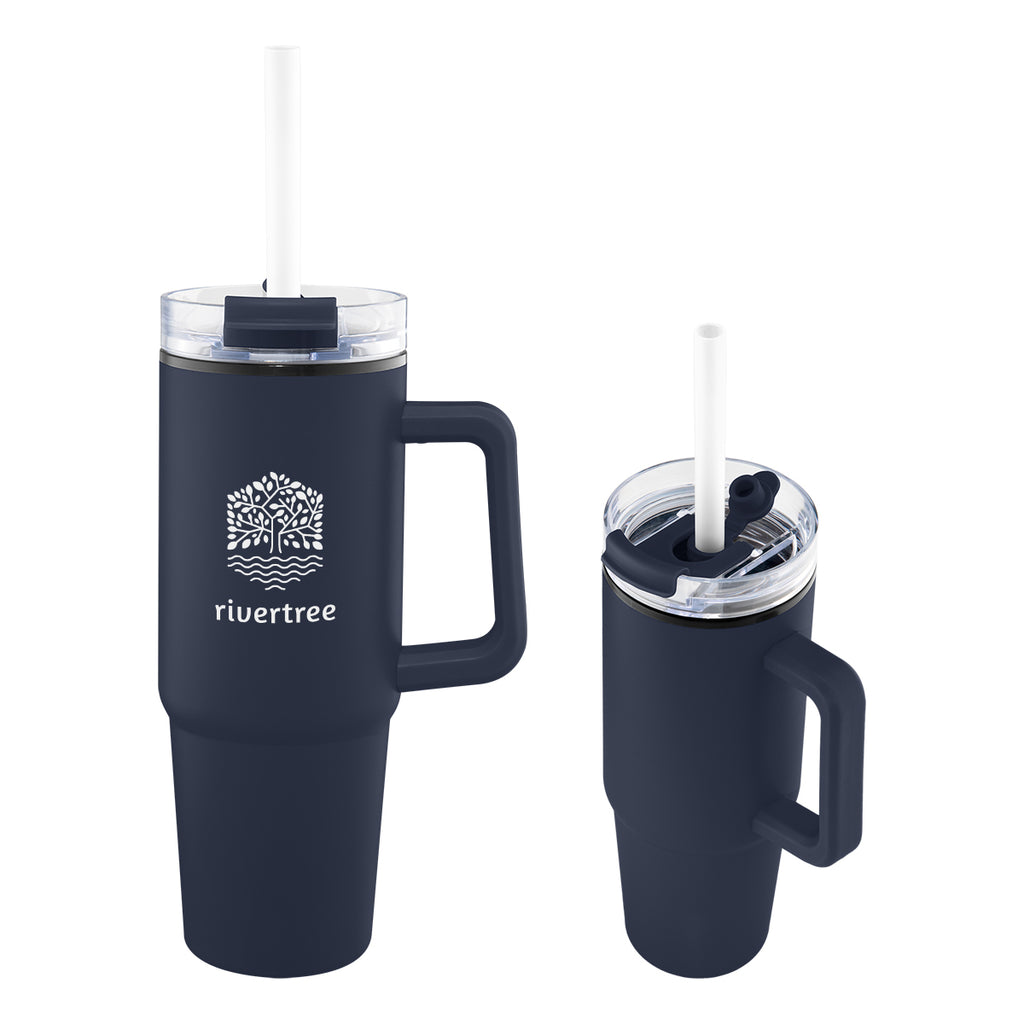Intrepid Recycled Tumbler, 30 oz - Navy - Silk Screen